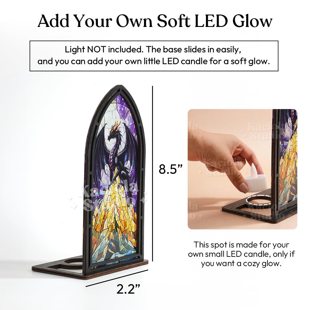 Fantasy Dragon Booknook Candle Holder - 2 Designs to Choose From
