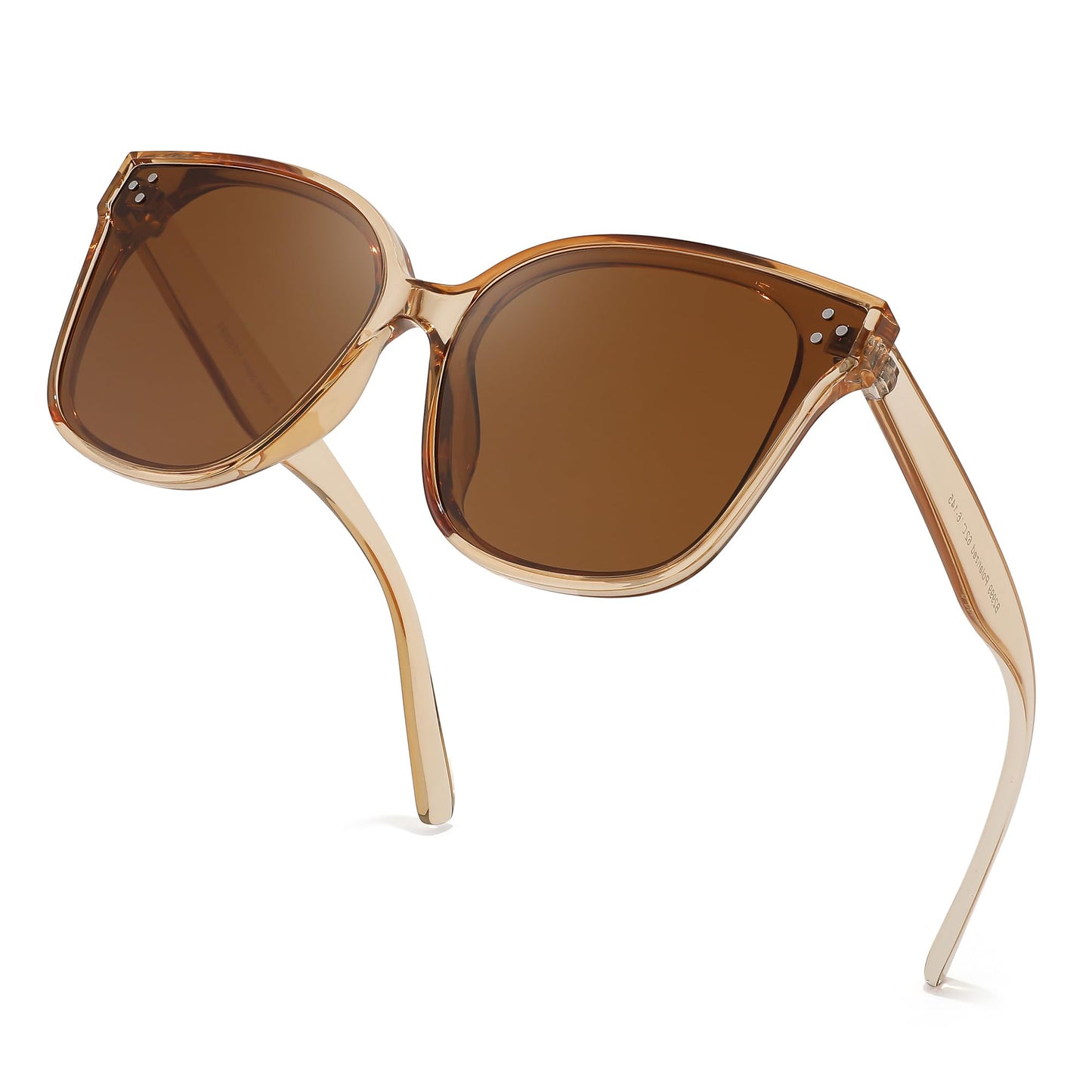 FEISEDY Lunettes de soleil polarisées carrées surdimensionnées rétro pour femmes et hommes, style minimaliste B2600
