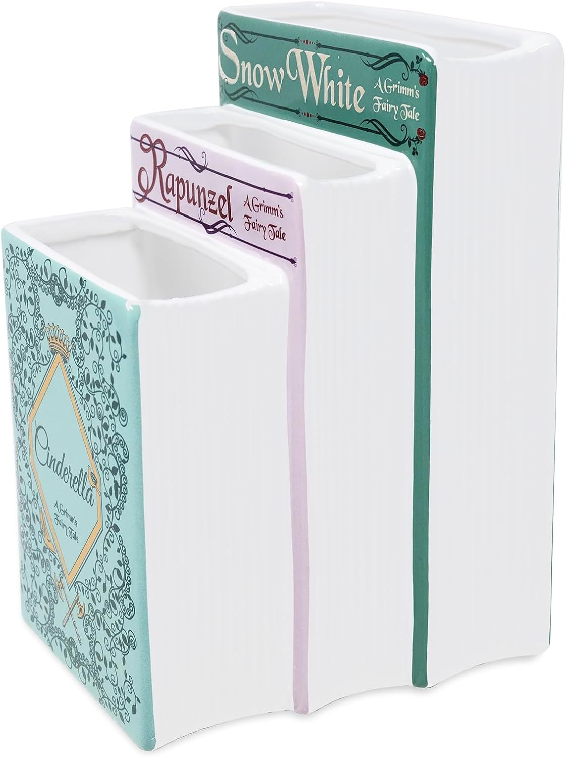 Triple Book-Shaped Decorative Vase