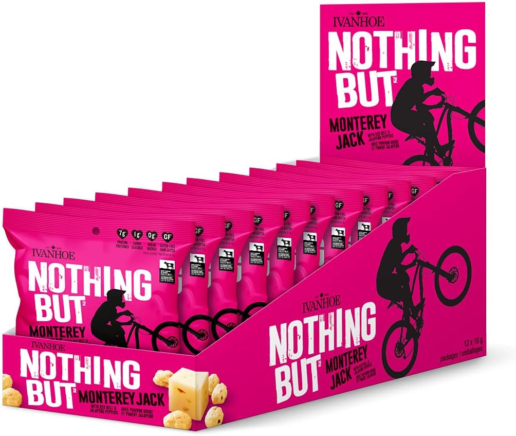 Ivanhoe Nothing But Cheese 100% Canadian Puffed Cheese Snacks (12x18g bags), Monterey Jack, 12 count