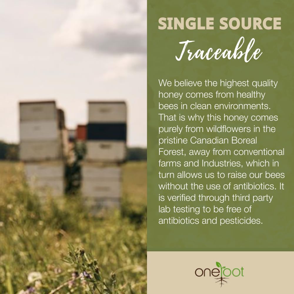 ONEROOT – Raw Wildflower Honey – Creamed Canadian Honey – 1kg - Canadian Distribution - Ships Free Within Canada on Orders Above CAD $199-2