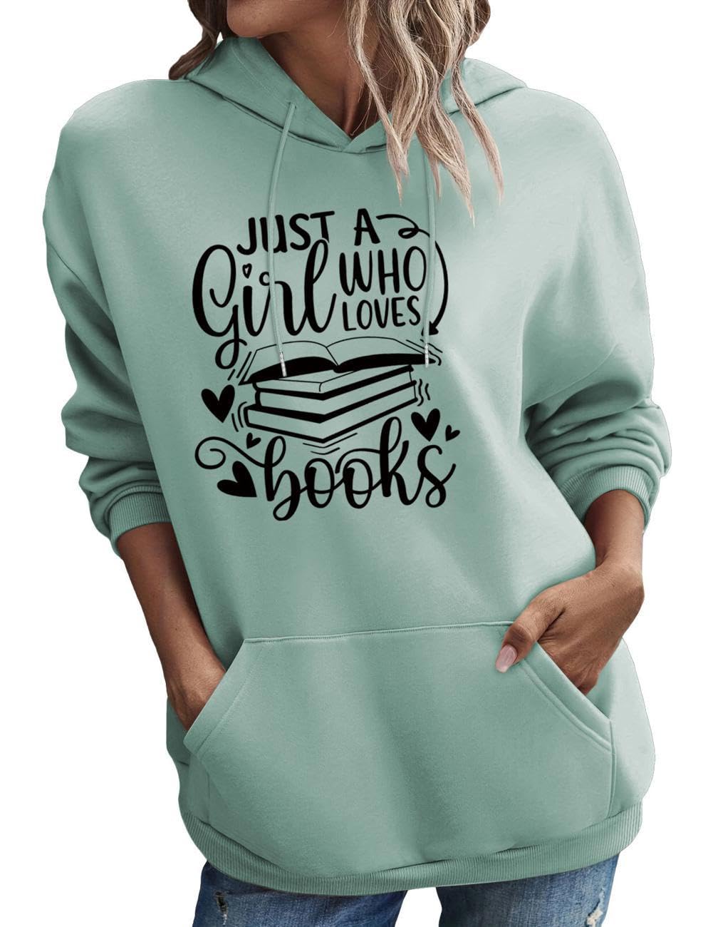Sweat à capuche « Juste une fille qui aime les livres »