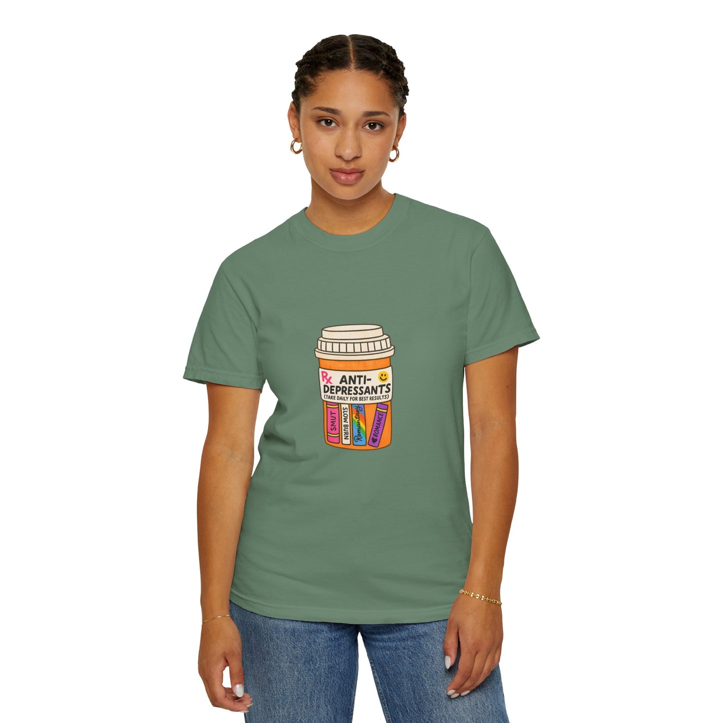 T-Shirt — "Anti-Depressants" Coffee & Books Graphic Tee