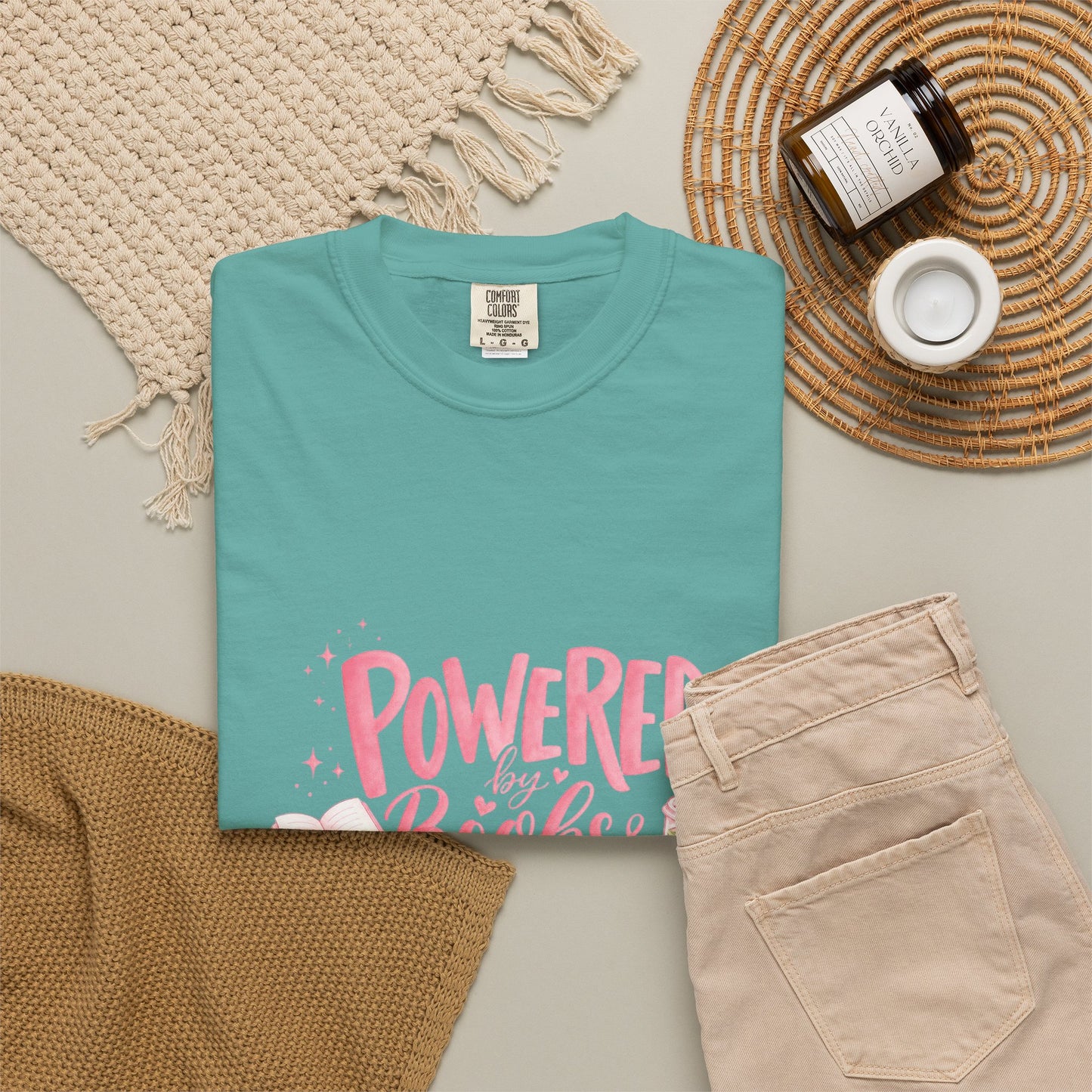 "Powered by Books & Matcha" T-Shirt