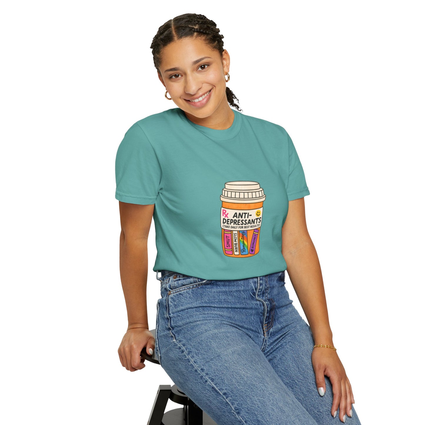 T-Shirt — "Anti-Depressants" Coffee & Books Graphic Tee