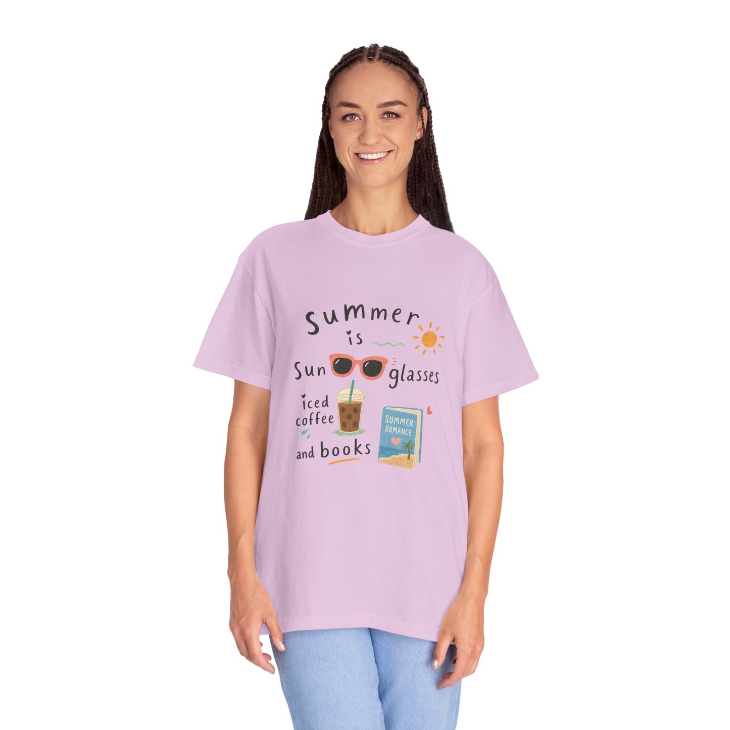 "Summer Is Sunglasses, Iced Coffee & Books" T-Shirt