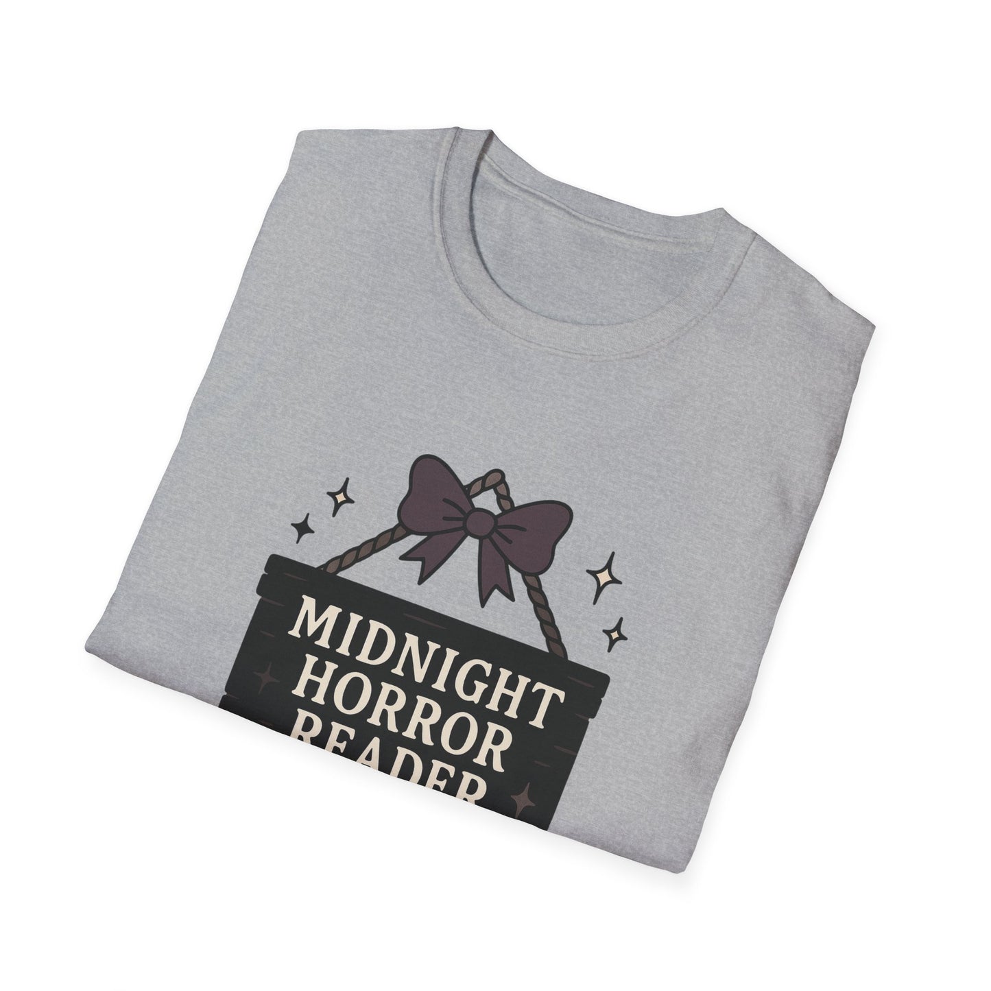 Lightweight Fabric - "Midnight Horror Reader" T-Shirt — Spooky Book Lover Graphic Tee