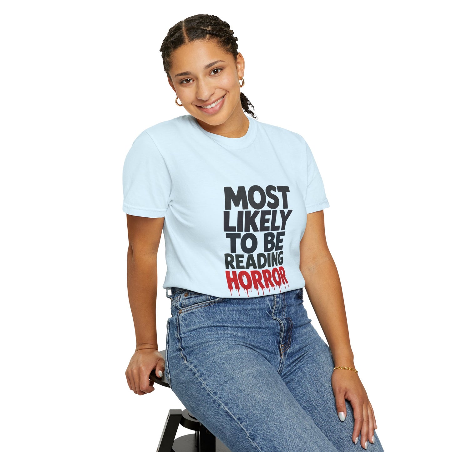 Horror Reader T-Shirt — "Most Likely to Be Reading Horror" Graphic Tee