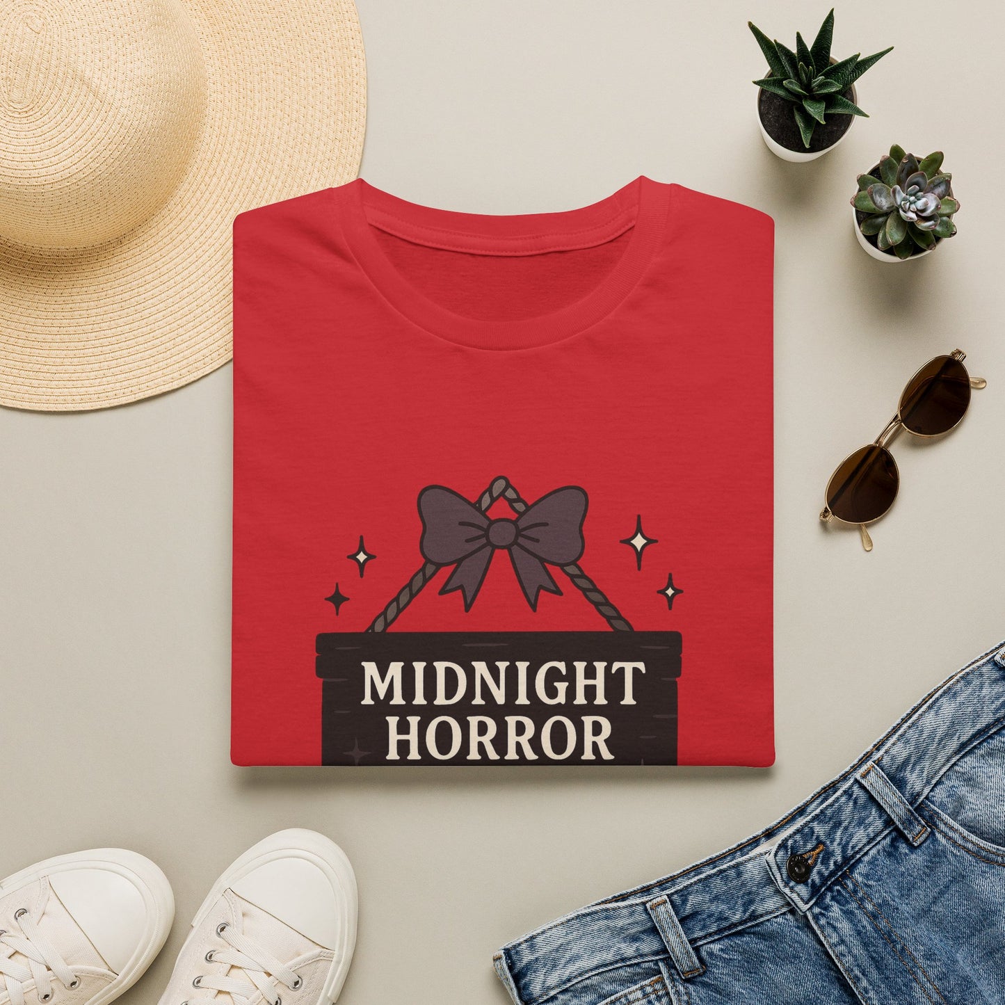 Lightweight Fabric - "Midnight Horror Reader" T-Shirt — Spooky Book Lover Graphic Tee