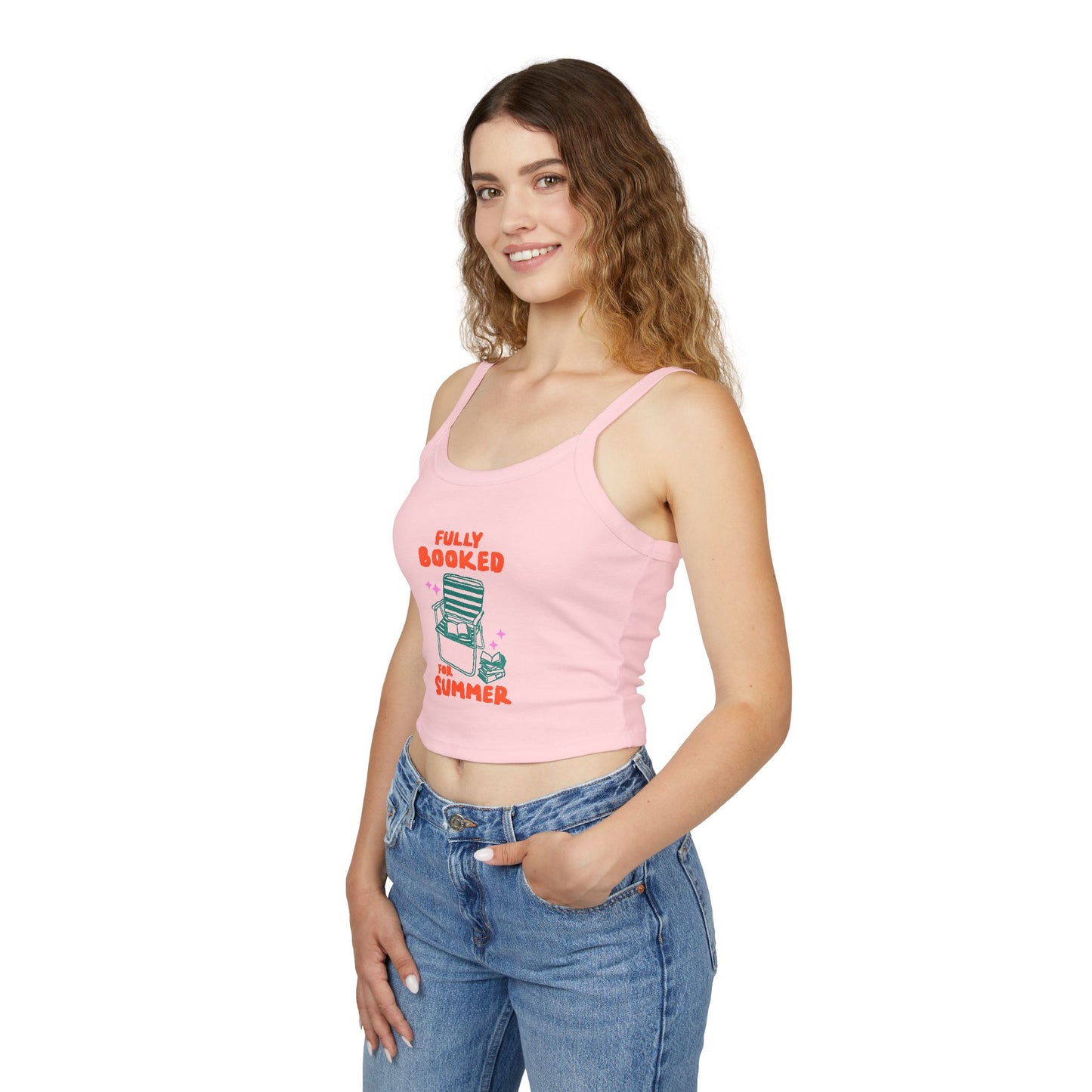"Fully Booked for Summer" Tank Top — Beach Chair Reading Crop Top