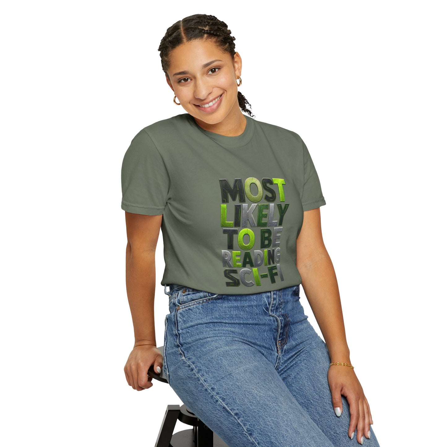 "Most Likely To Be Reading Sci‑Fi" T-Shirt for Science Fiction Book Lovers