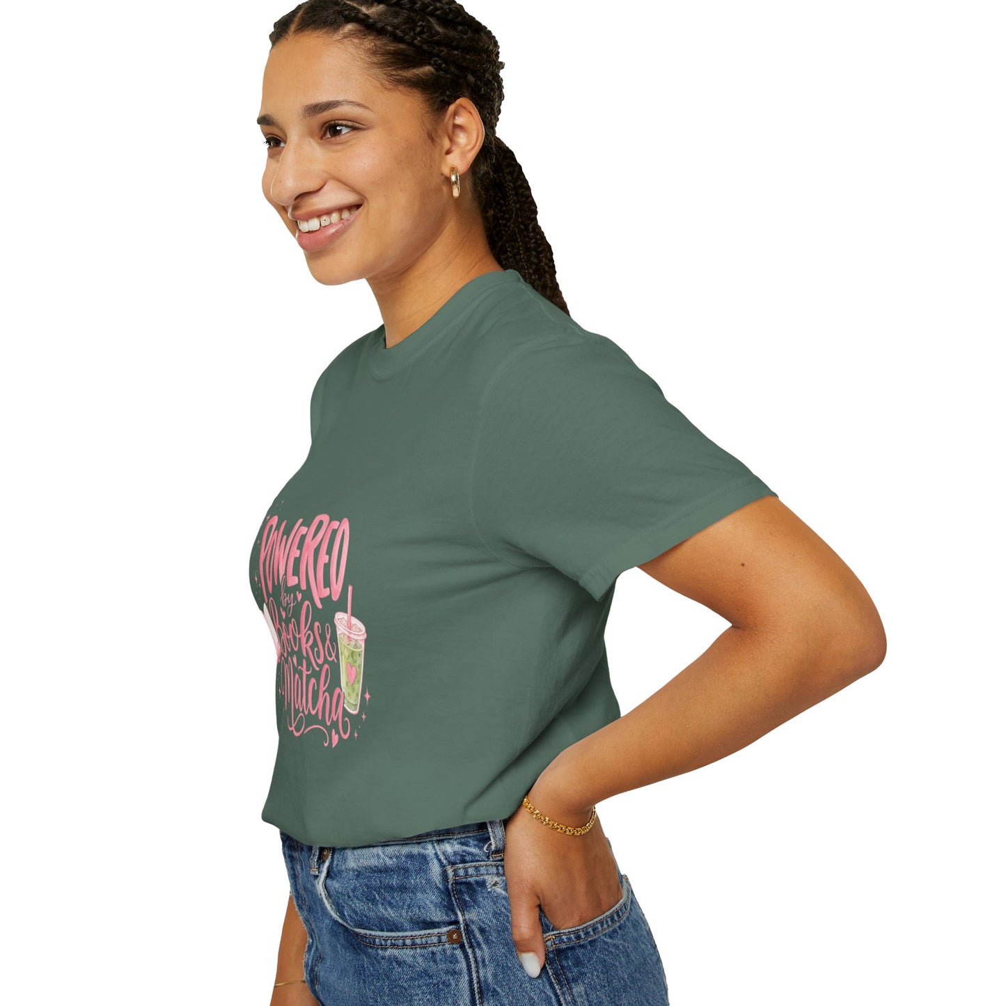 "Powered by Books & Matcha" T-Shirt