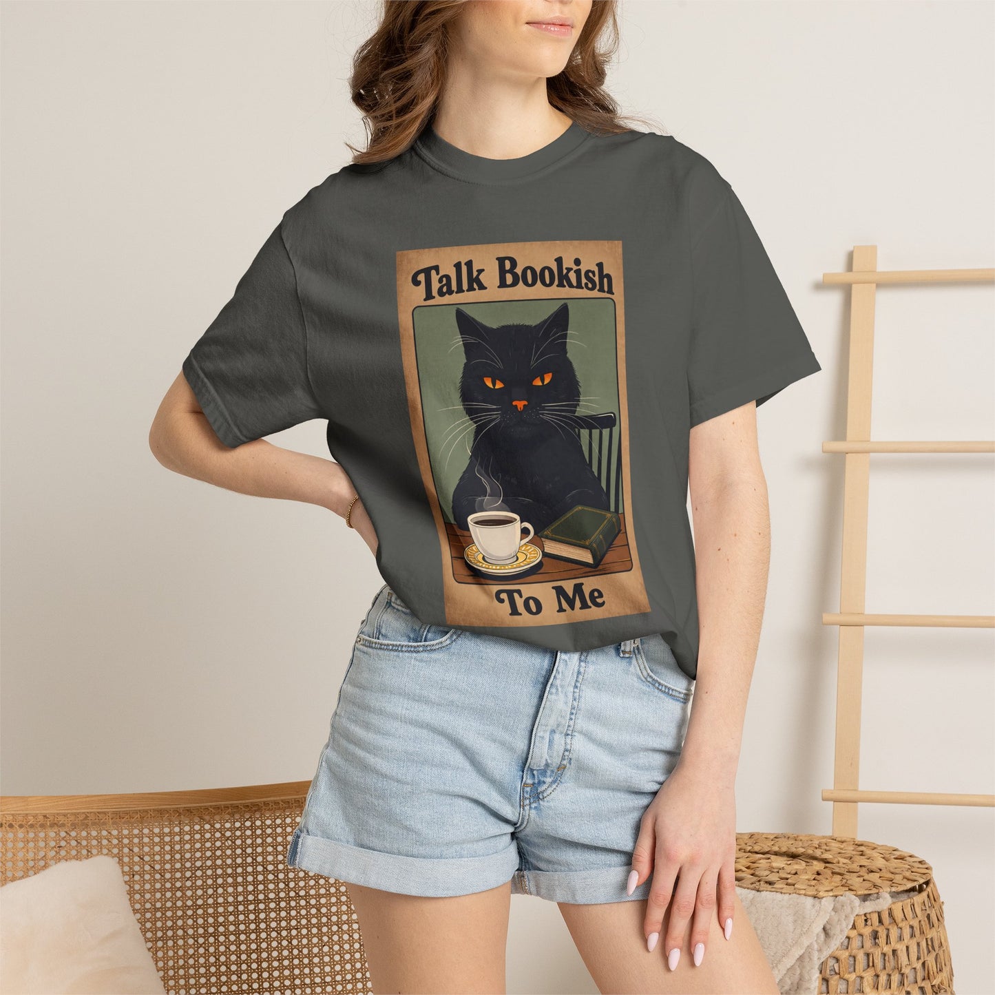 "Talk Bookish To Me" Cat T-Shirt