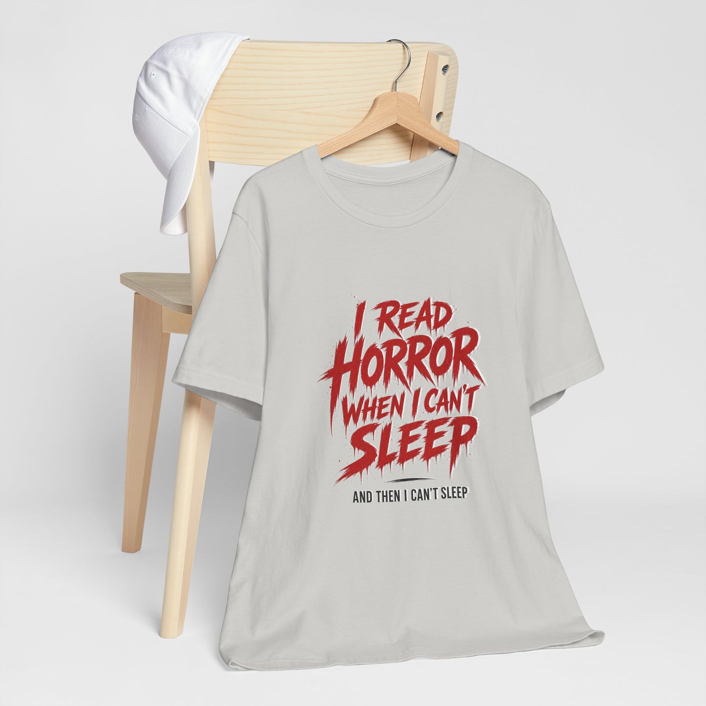 Airlume Cotton - Horror Reader Tee — "I Read Horror When I Can’t Sleep" Graphic T-Shirt