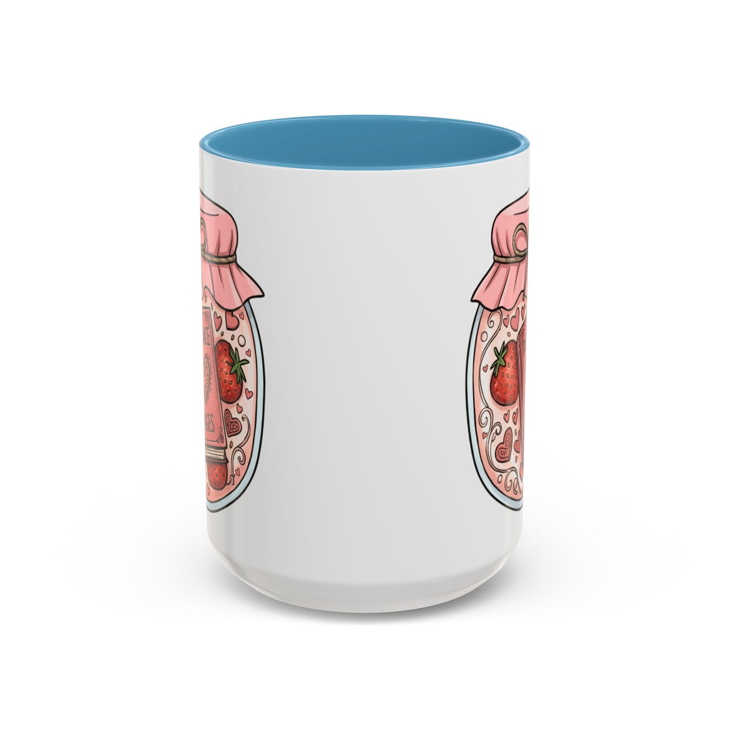 "Romance Pages" Jam Jar Coffee Mug — Cute Strawberry Jam Romance Readers Mug (11/15oz)