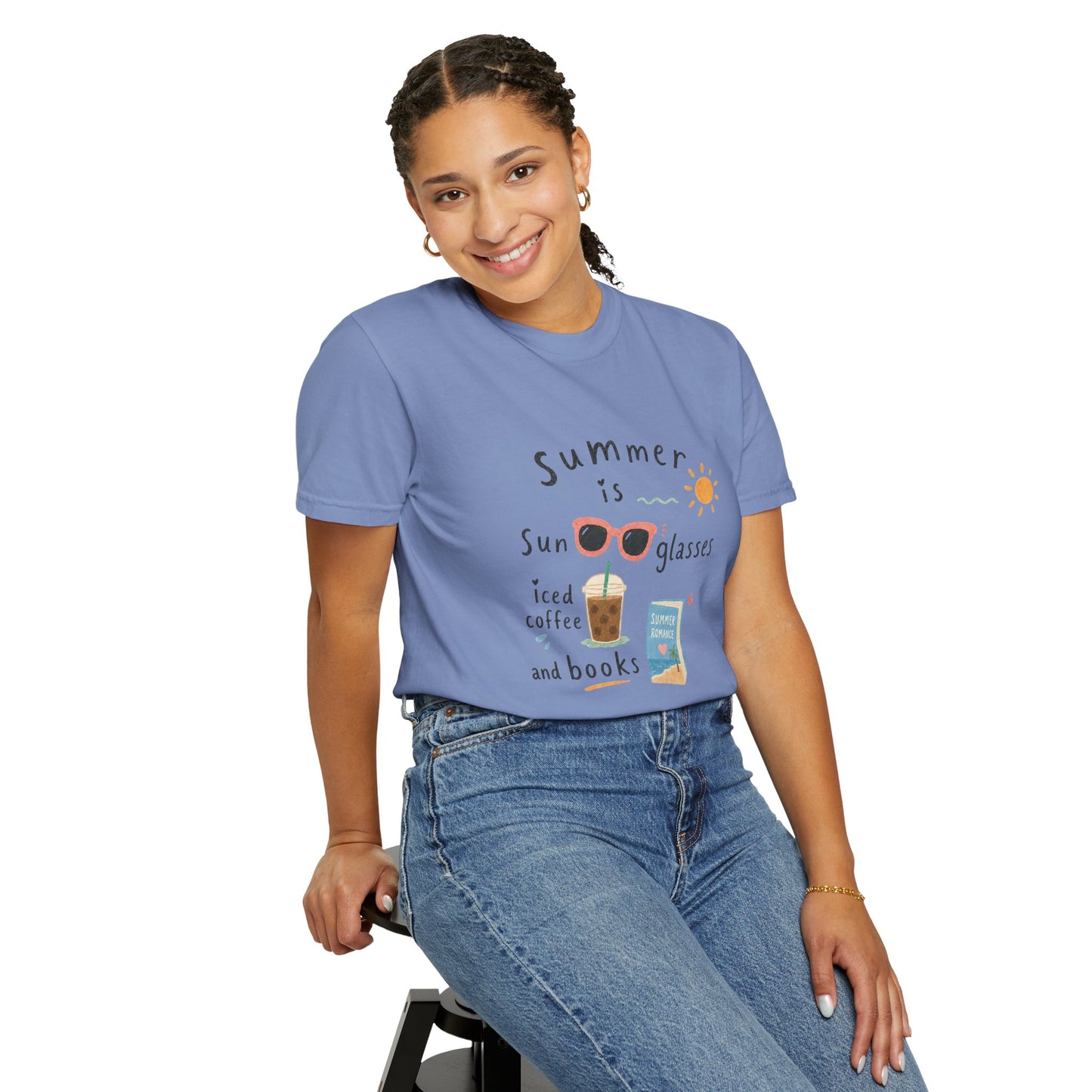 "Summer Is Sunglasses, Iced Coffee & Books" T-Shirt