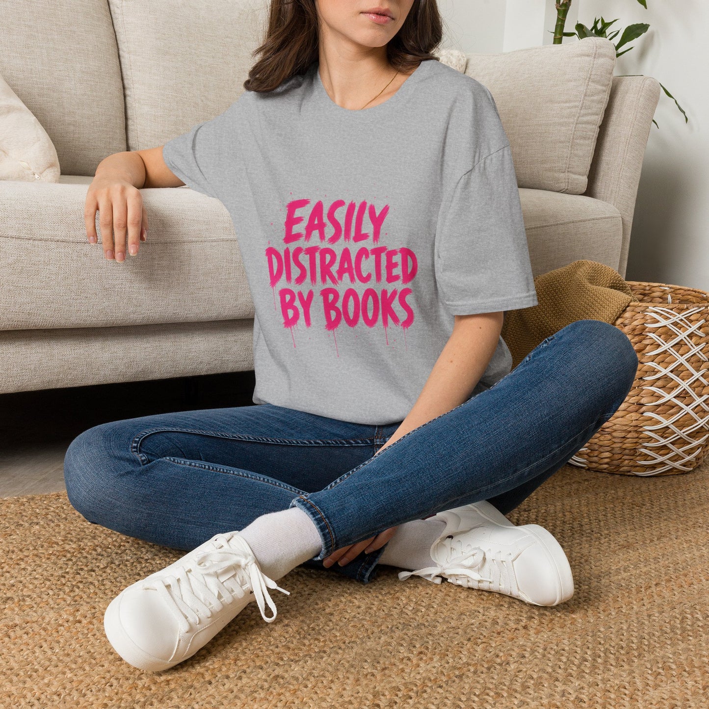 Lightweight Fabric - "Easily Distracted by Books" T‑Shirt