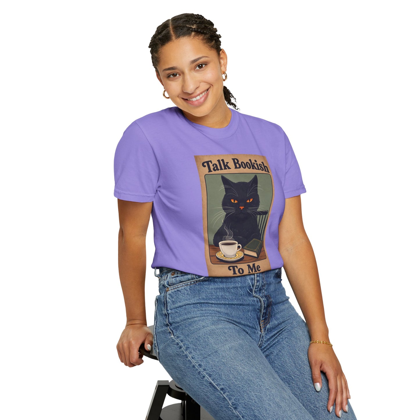 "Talk Bookish To Me" Cat T-Shirt