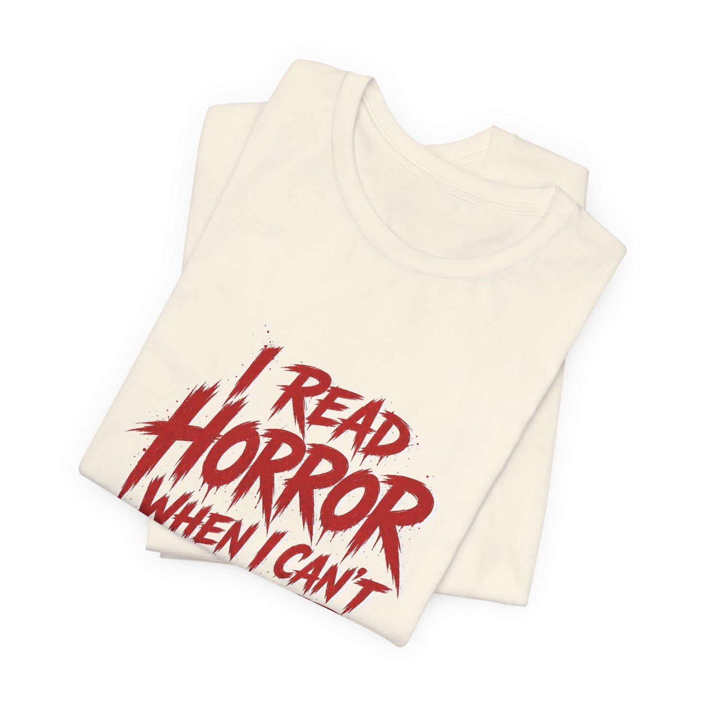 Airlume Cotton - Horror Reader Tee — "I Read Horror When I Can’t Sleep" Graphic T-Shirt