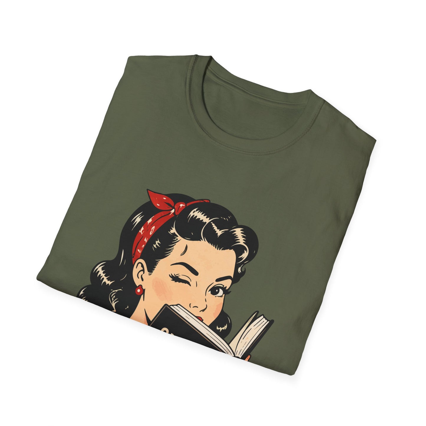 Lightweight Fabric - Vintage Pin-up Reading Tee — "Smutty Content" Graphic T-Shirt