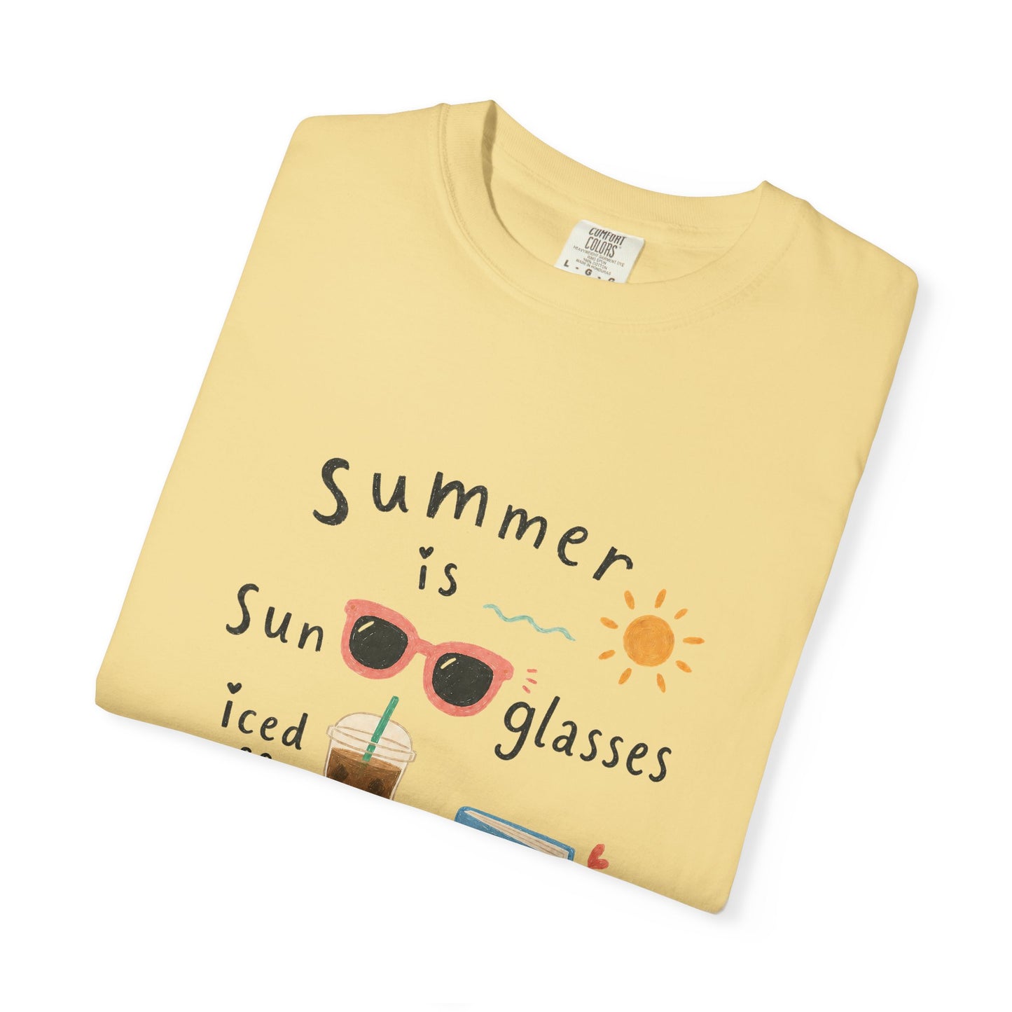 "Summer Is Sunglasses, Iced Coffee & Books" T-Shirt