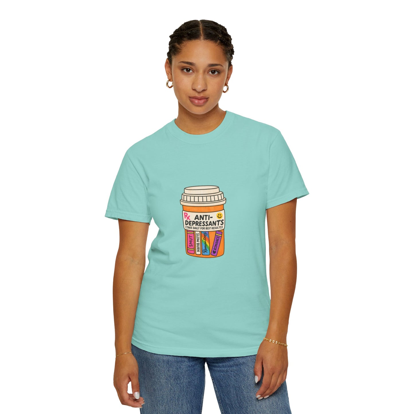 T-Shirt — "Anti-Depressants" Coffee & Books Graphic Tee