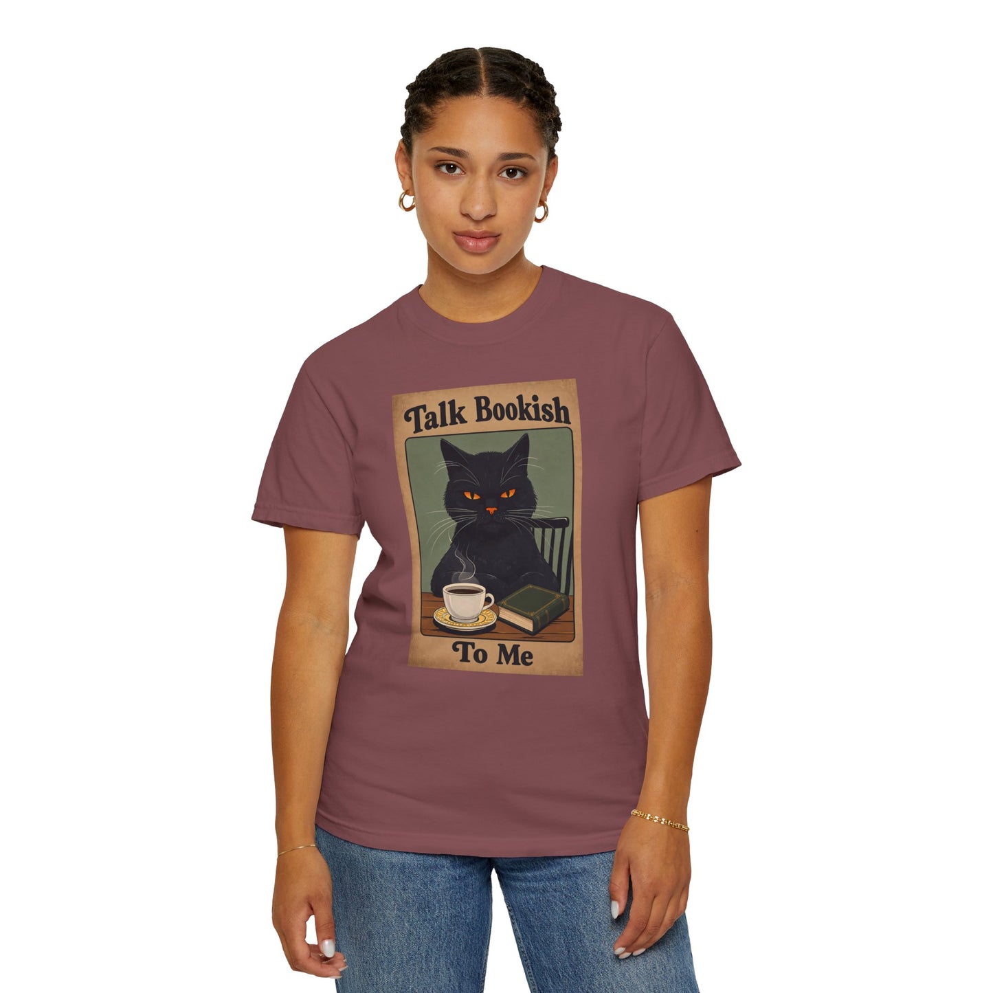 "Talk Bookish To Me" Cat T-Shirt