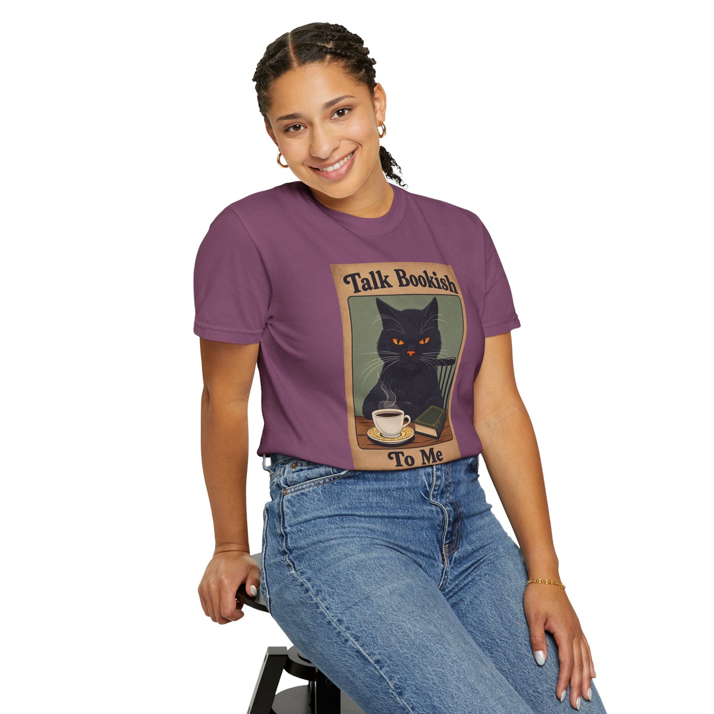 "Talk Bookish To Me" Cat T-Shirt