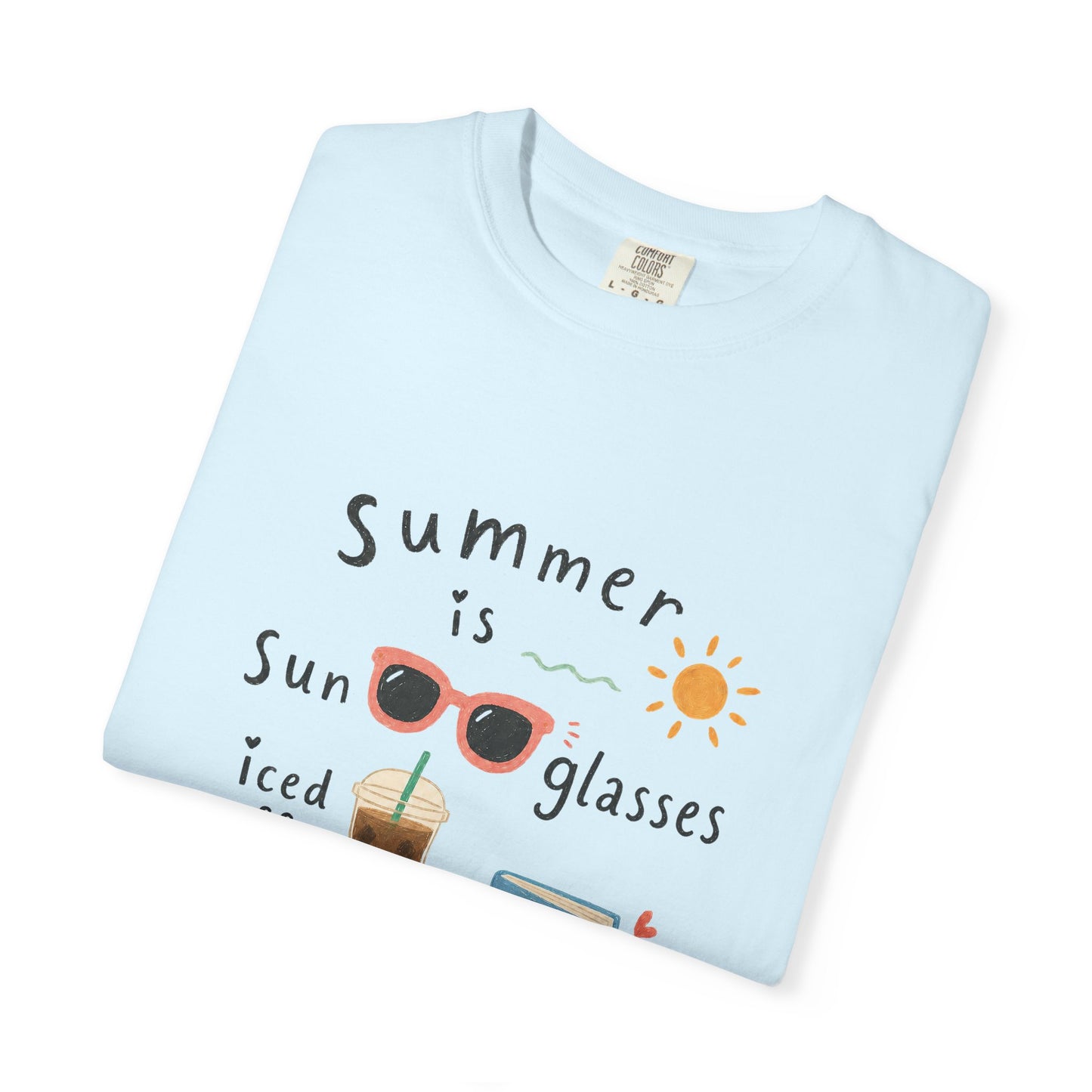 "Summer Is Sunglasses, Iced Coffee & Books" T-Shirt