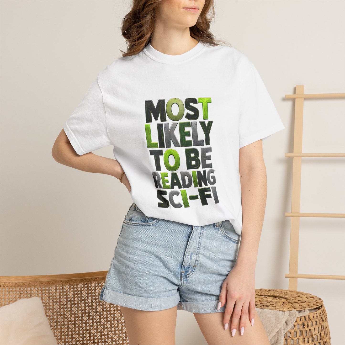 "Most Likely To Be Reading Sci‑Fi" T-Shirt for Science Fiction Book Lovers