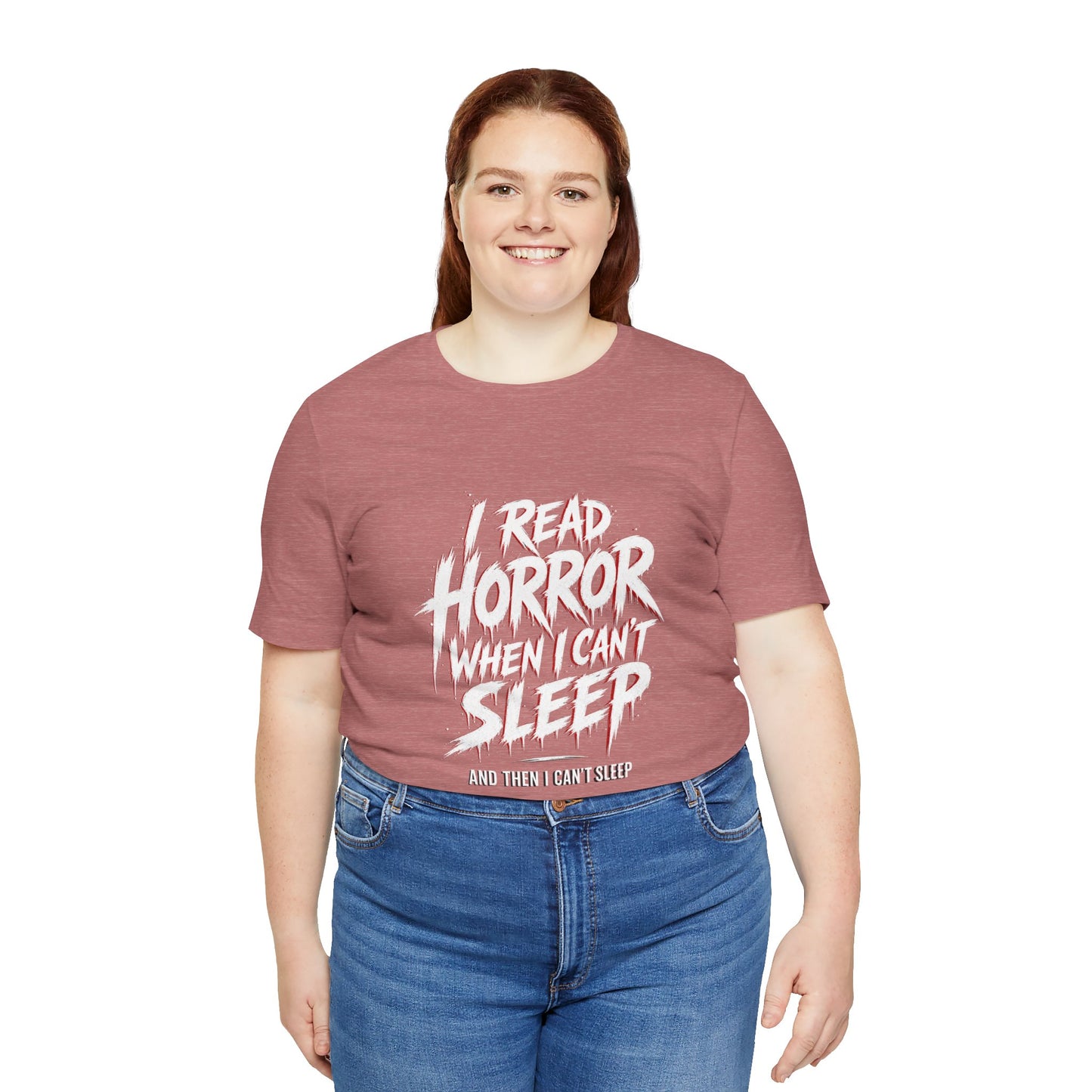 Airlume Cotton - Horror Reader Tee — "I Read Horror When I Can’t Sleep" Graphic T-Shirt