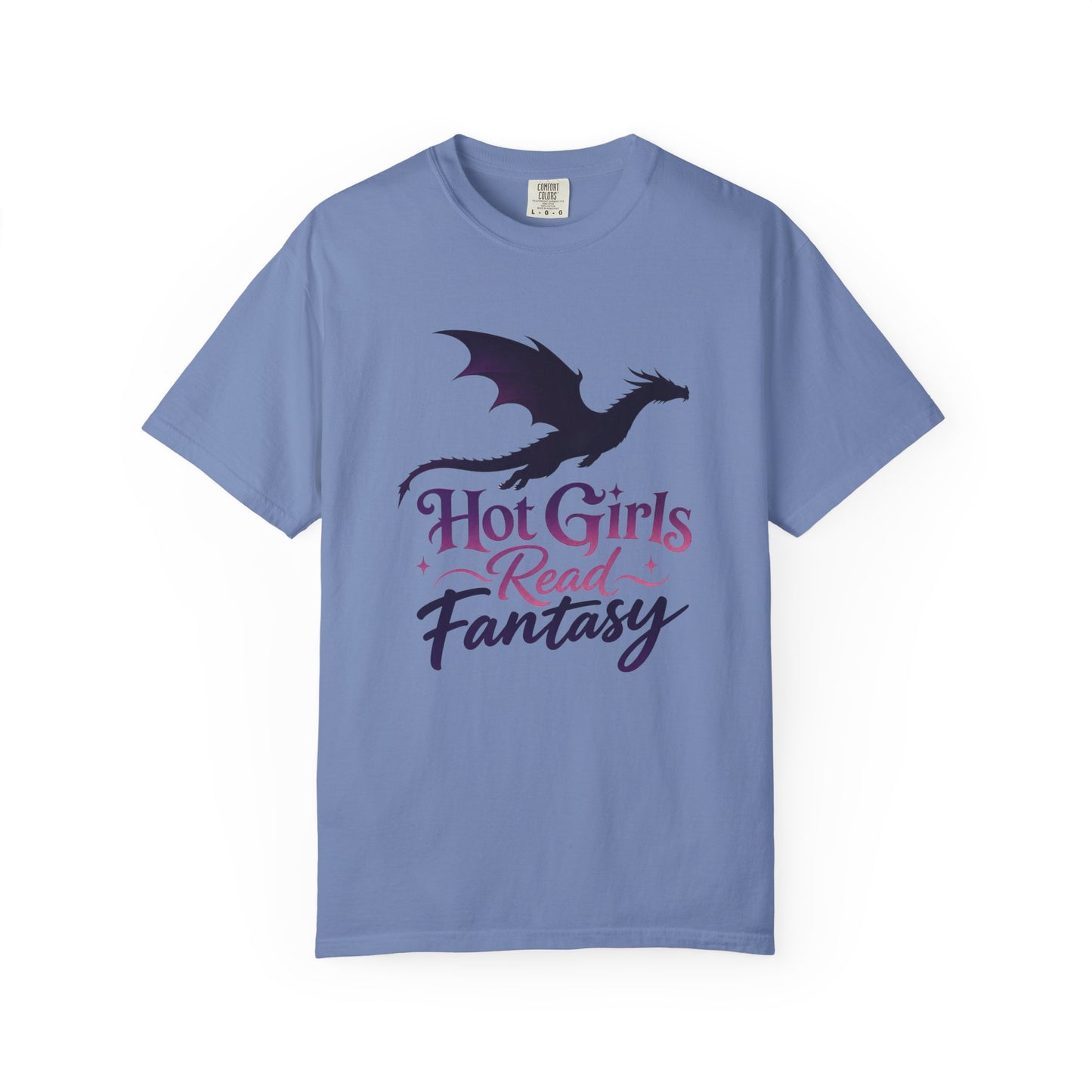 Fantasy Reader T‑Shirt — "Hot Girls Read Fantasy" Dragon Graphic