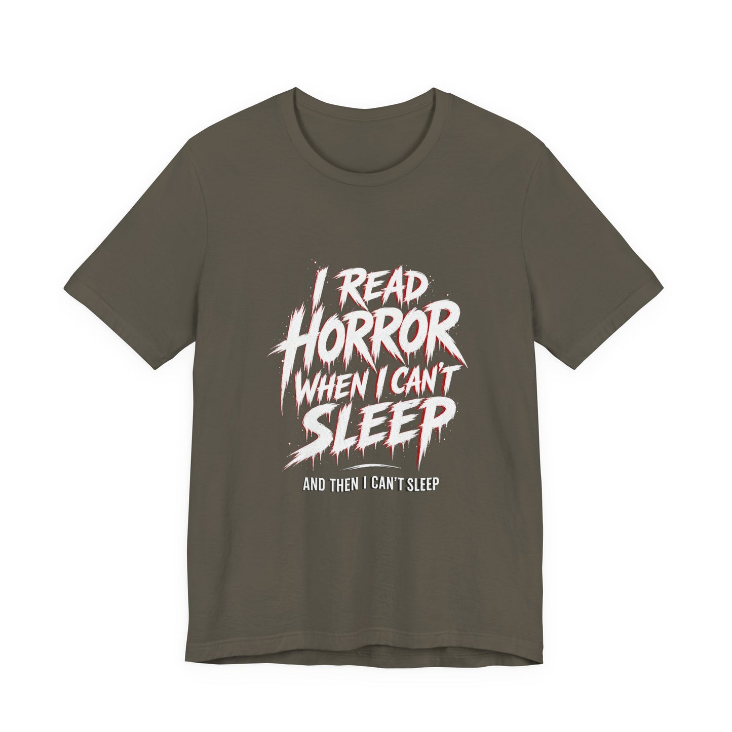 Airlume Cotton - Horror Reader Tee — "I Read Horror When I Can’t Sleep" Graphic T-Shirt