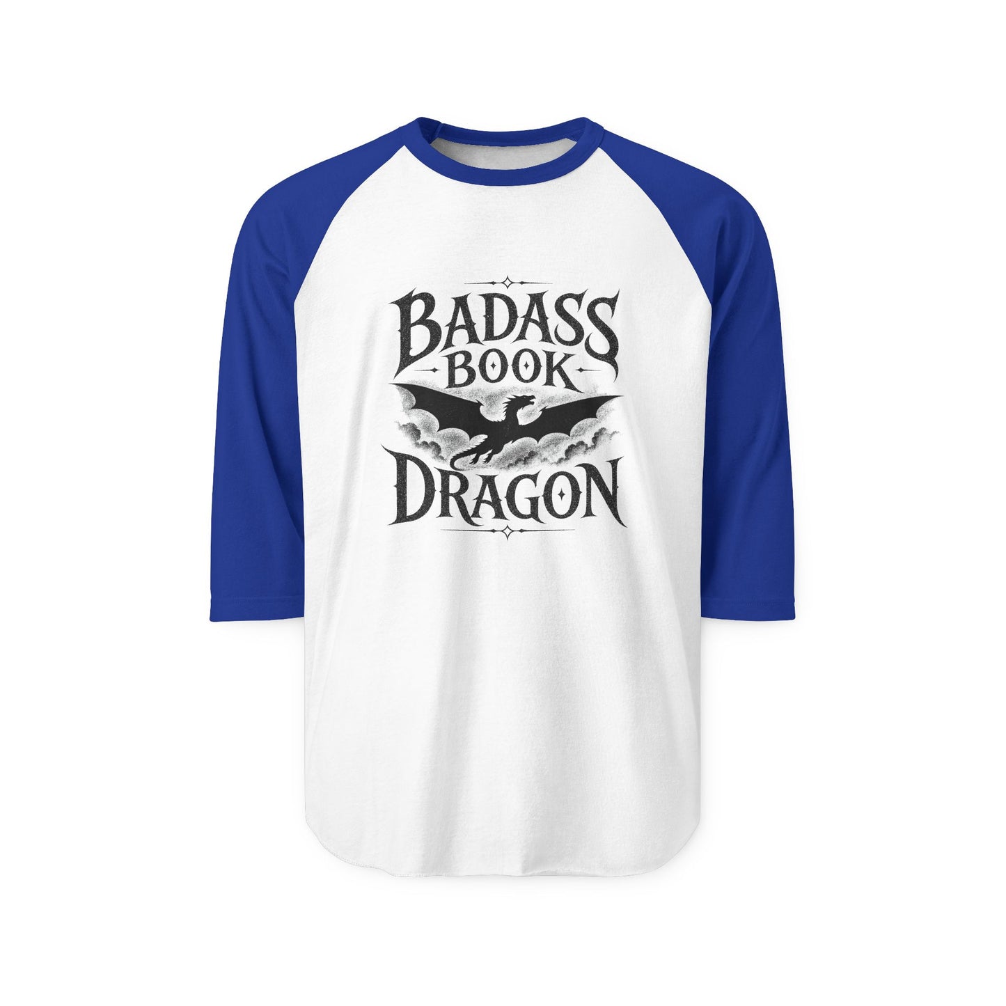 "Badass Book Dragon" Raglan Shirt — 3/4 Sleeve Reading Tee