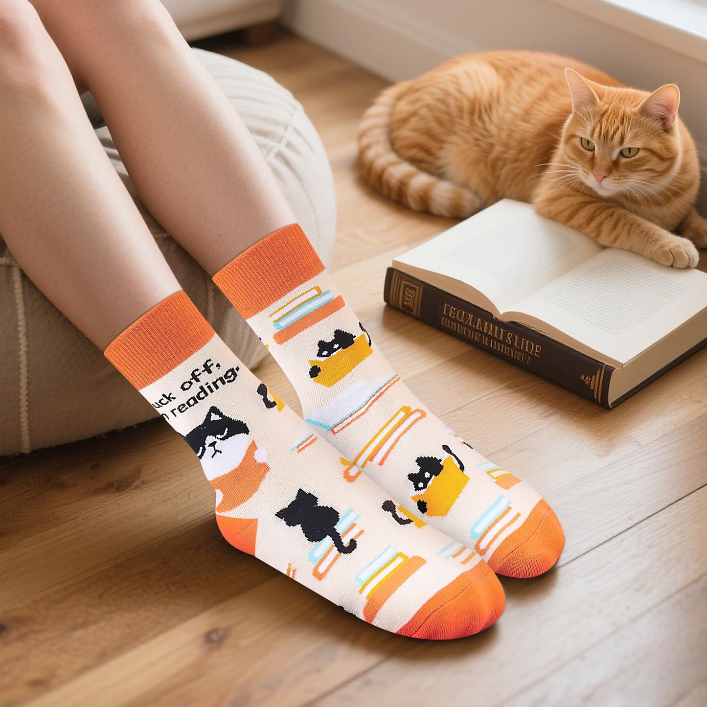 Chaussettes "Foutez-moi la paix, je lis"