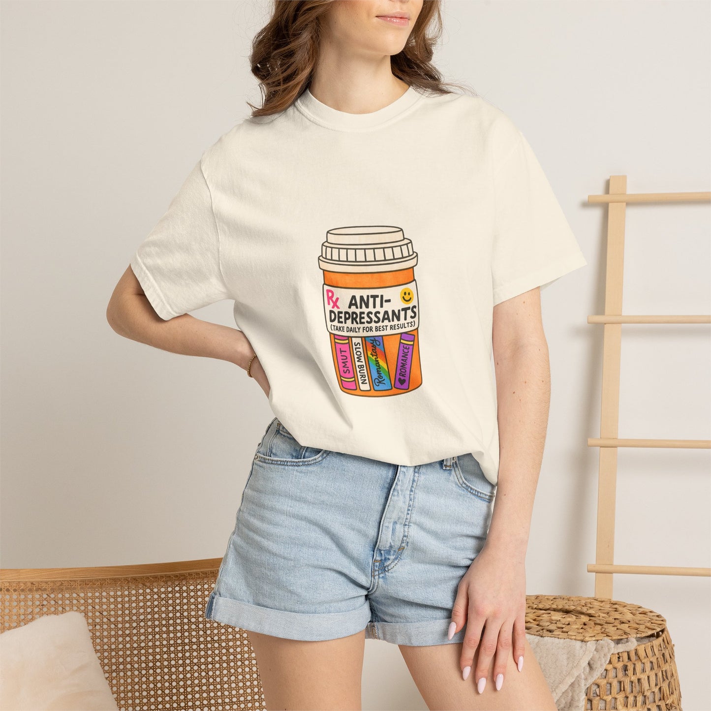 T-Shirt — "Anti-Depressants" Coffee & Books Graphic Tee