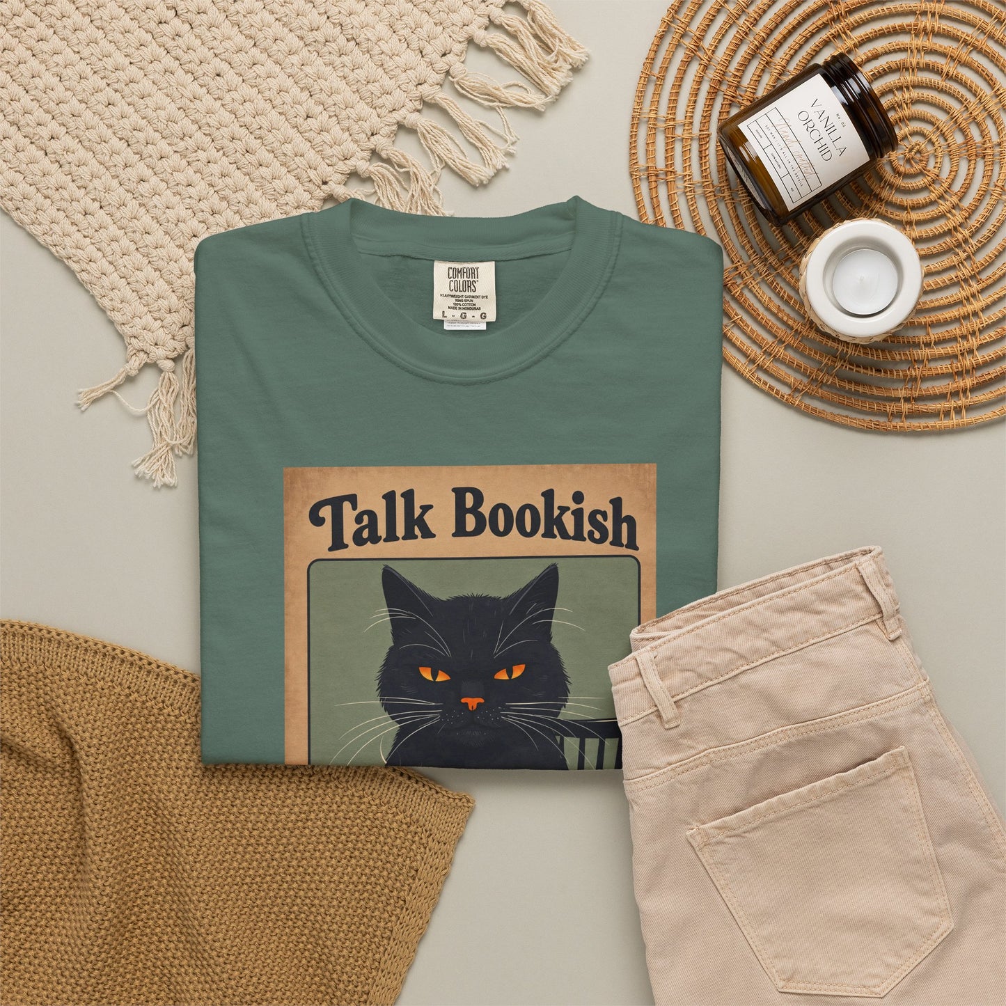 "Talk Bookish To Me" Cat T-Shirt