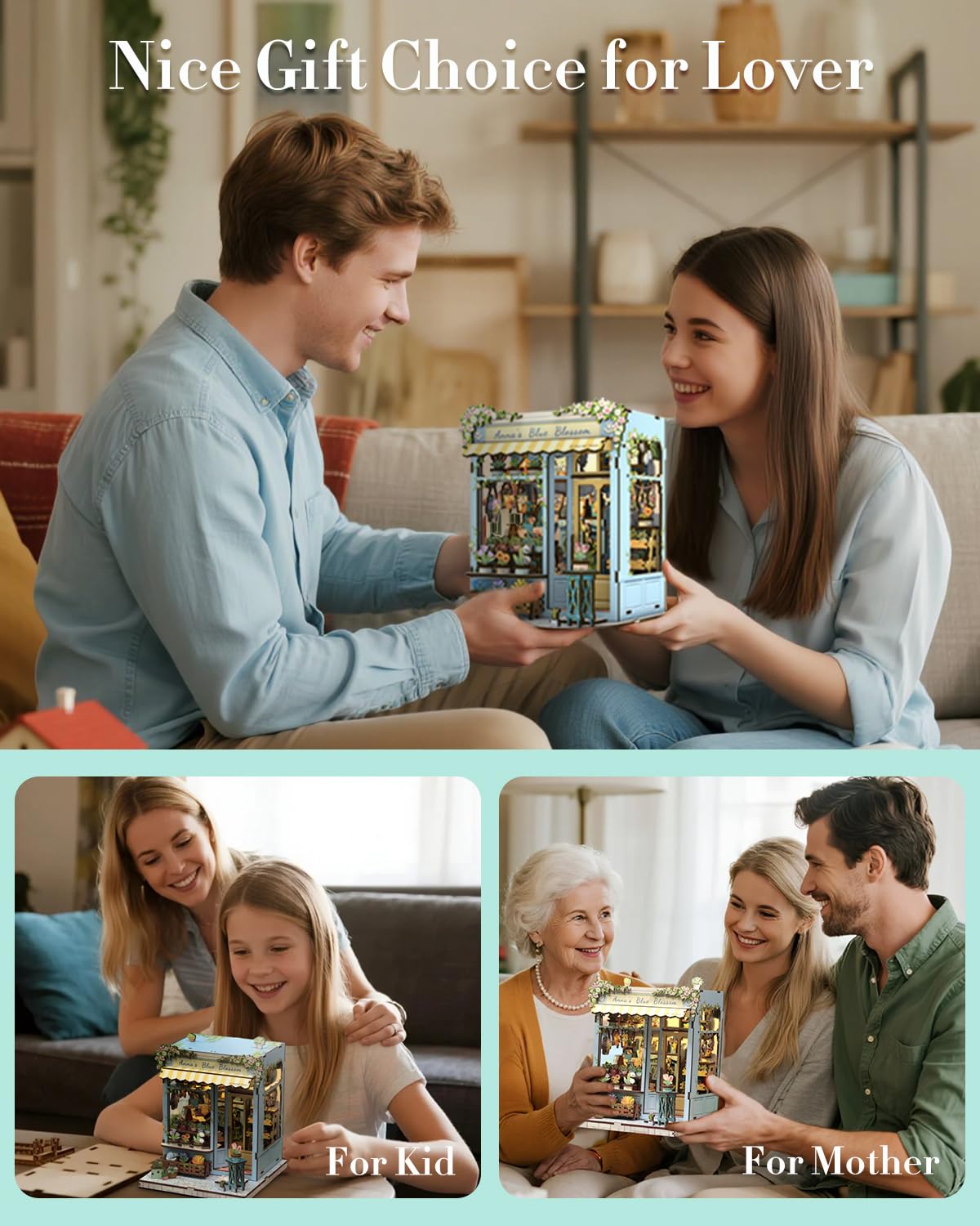 Cutefun Book Nook Kit, DIY Miniature House Kit for Adults, 3D Wooden Puzzle Mini House Building Kit with LED, Dollhouse Kit Bookshelf Insert Decor Creative Gifts for Teens (The Astrology Bookshop)