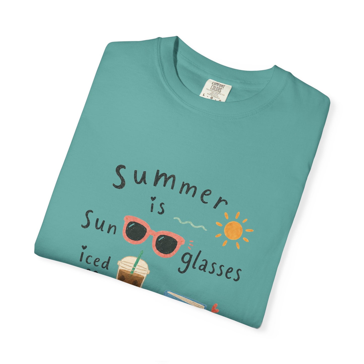 "Summer Is Sunglasses, Iced Coffee & Books" T-Shirt