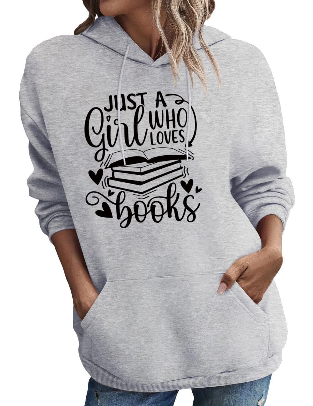 Sweat à capuche « Juste une fille qui aime les livres »
