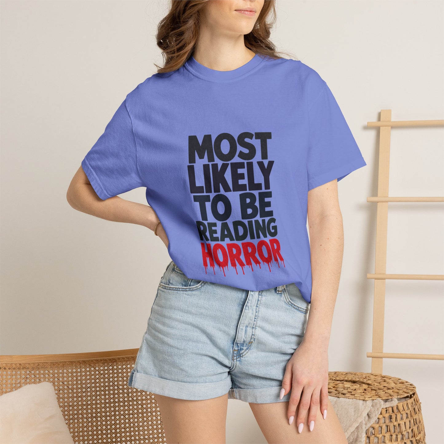Horror Reader T-Shirt — "Most Likely to Be Reading Horror" Graphic Tee