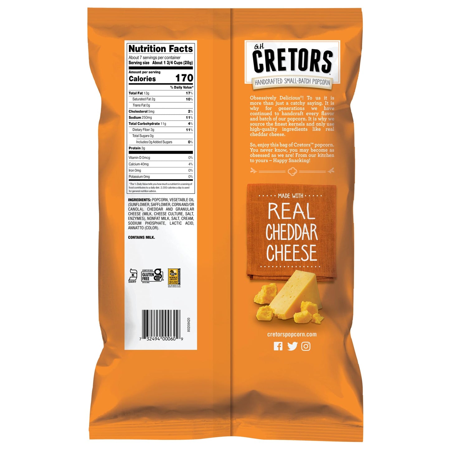 G.H. Cretors Popcorn Chicago Mix (Caramel et Cheddar), 213g