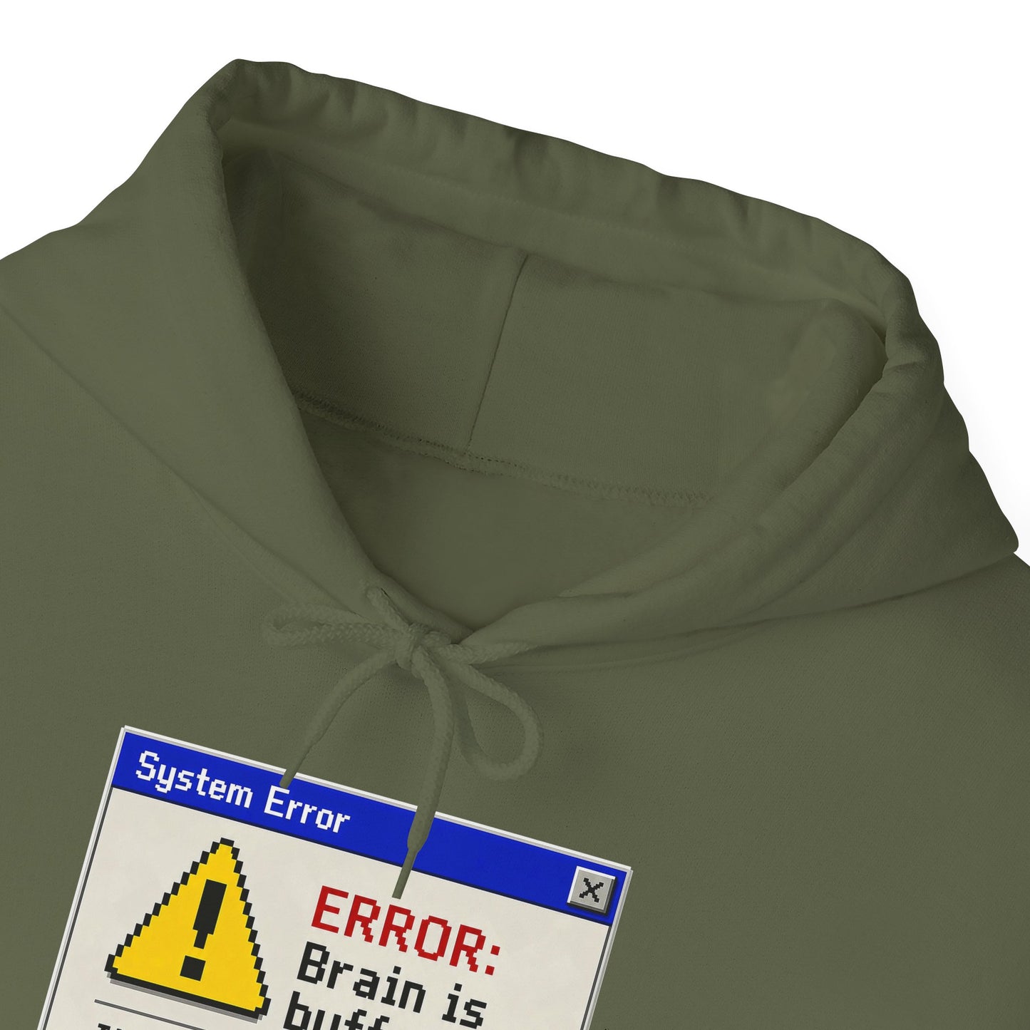 Neurospicy "ERROR: Brain is buffering" Retro Computer Alert Graphic Hoodie