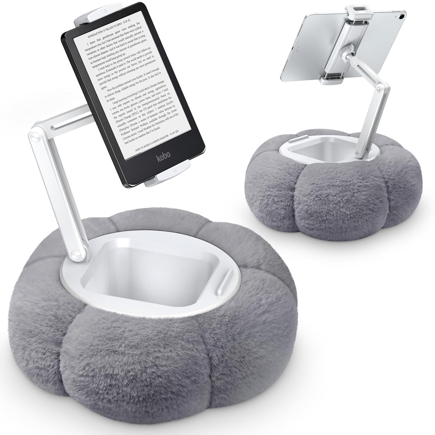 Pillow E-Reader & Tablet Holder With Snack Compartment