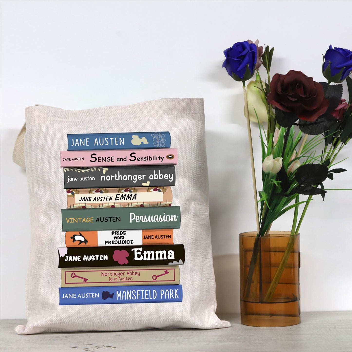 Classic Literature Gift Austen Book Club Gift Bookish Canvas Tote Bag for Book Lovers
