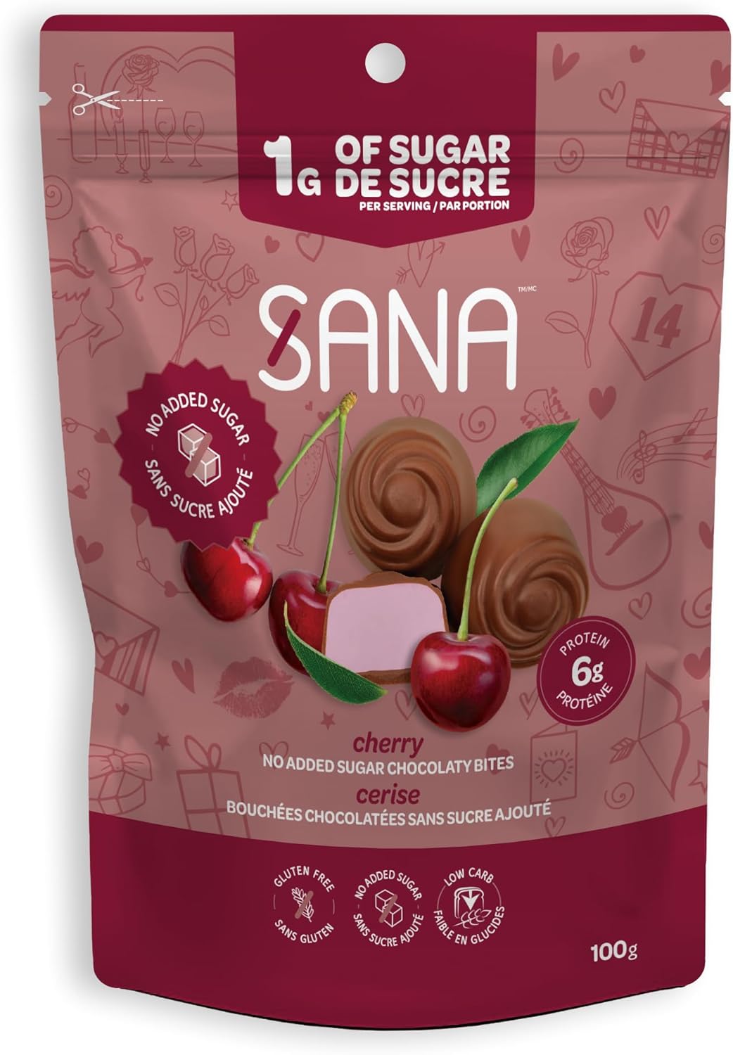 Sana Bites Chocolate Snack | Milk Chocolate Cherry | Pack of 1