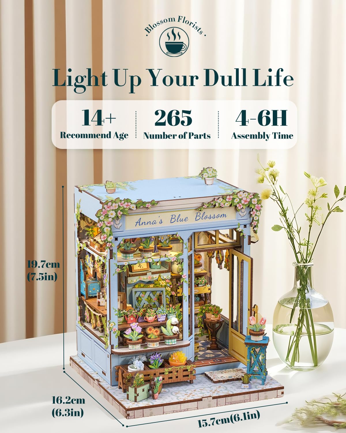 Cutefun Book Nook Kit, DIY Miniature House Kit for Adults, 3D Wooden Puzzle Mini House Building Kit with LED, Dollhouse Kit Bookshelf Insert Decor Creative Gifts for Teens (The Astrology Bookshop)