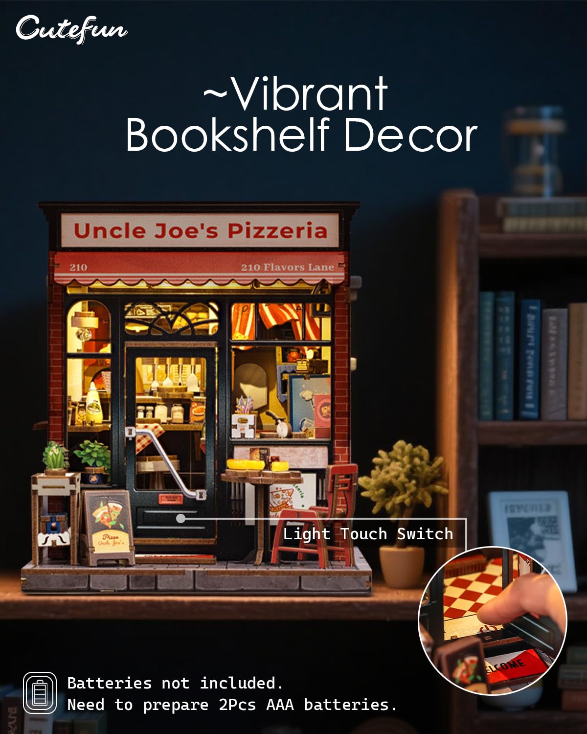 Cutefun Book Nook Kit, DIY Miniature House Kit for Adults, 3D Wooden Puzzle Mini House Building Kit with LED, Dollhouse Kit Bookshelf Insert Decor Creative Gifts for Teens (The Astrology Bookshop)