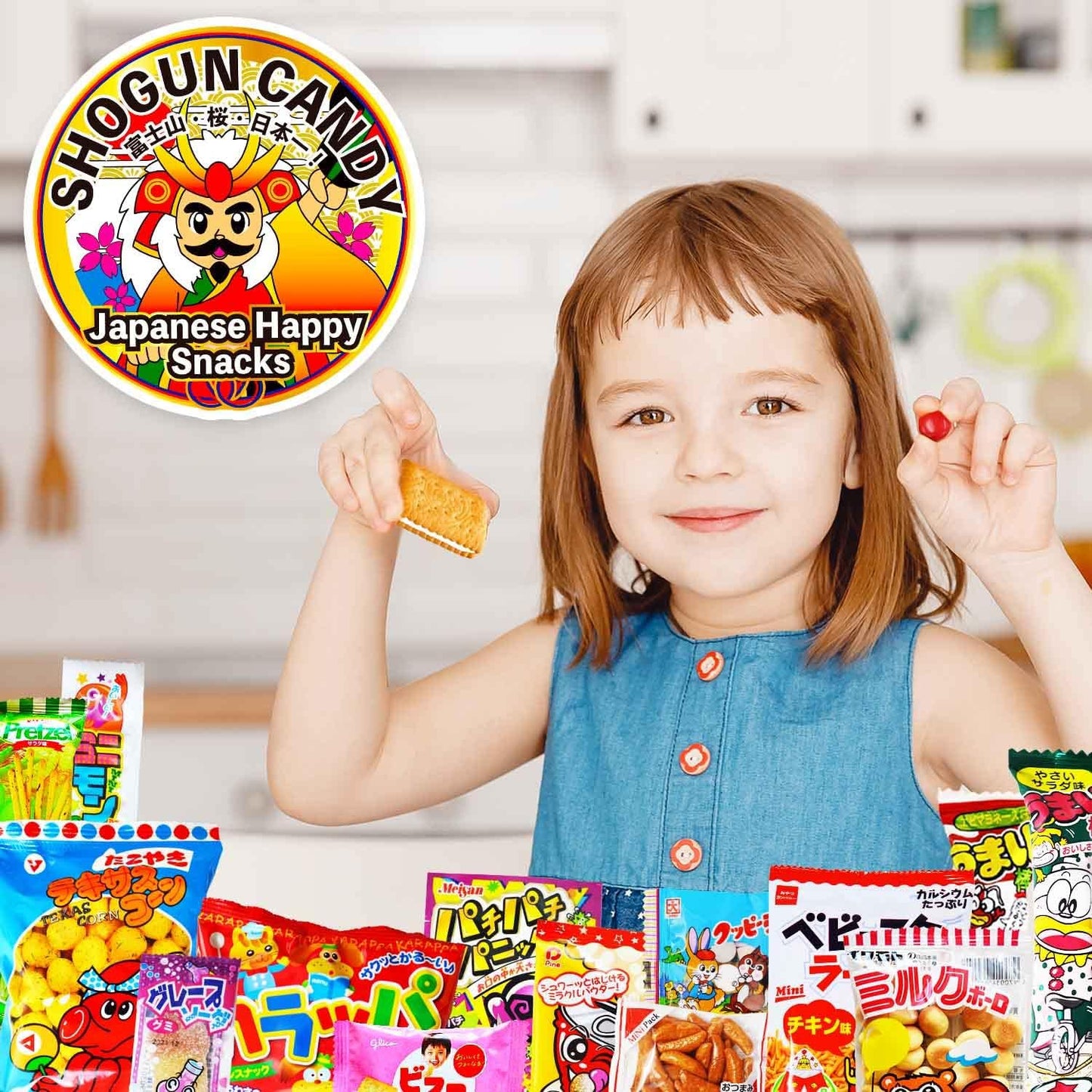 【SHOGUN CANDY】 a 32 piece collection of assorted Japanese snacks and candy gift for Journey through Asia with popular Japanese snacks box
