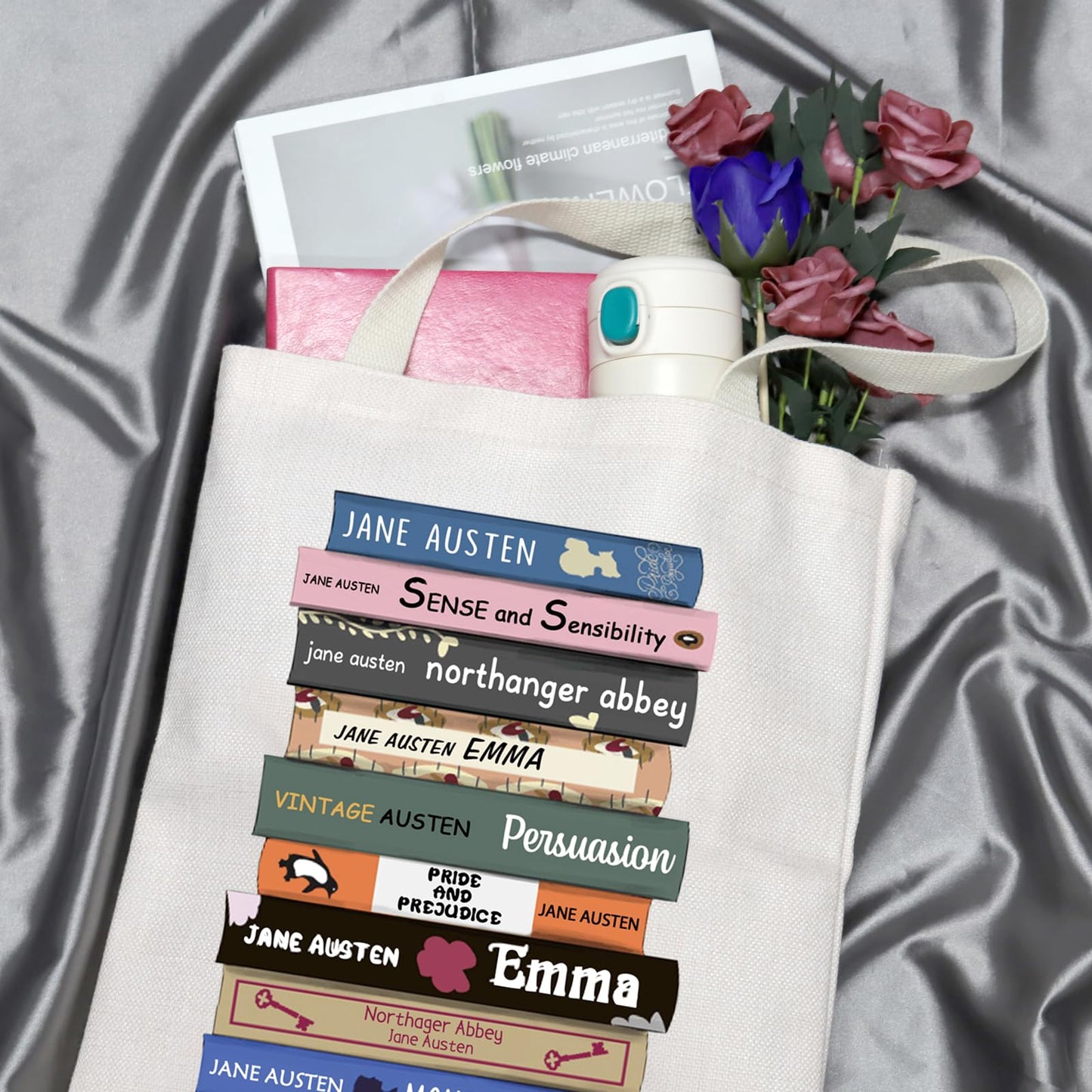 Classic Literature Gift Austen Book Club Gift Bookish Canvas Tote Bag for Book Lovers
